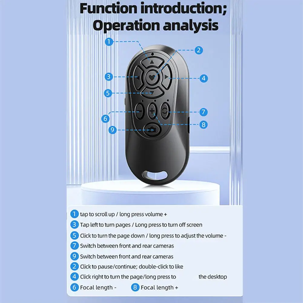 Wireless Bluetooth Camera Remote Control for Android and iOS