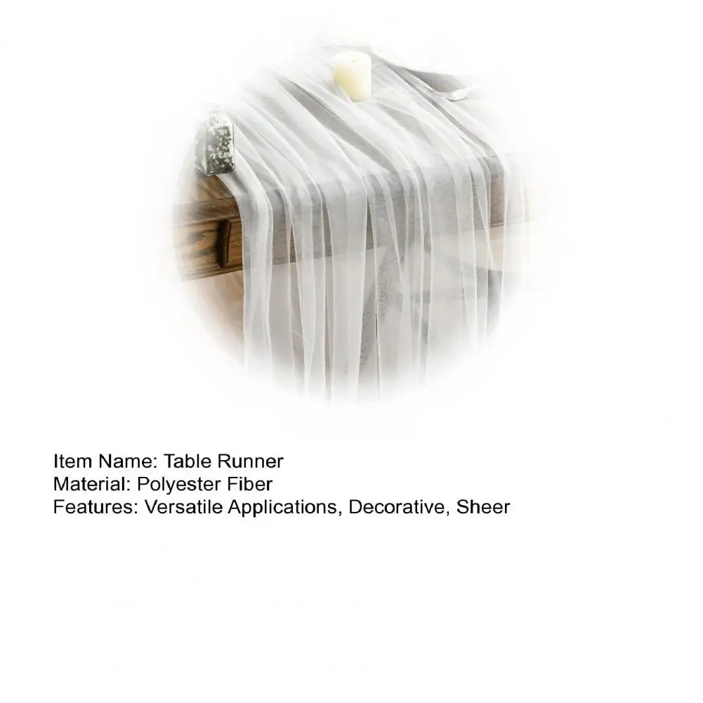 300/600cm Tulle Table Runner Decorative Sheer Tablecloth Arch Aisle Veil For Bridal Wedding Arch Birthday Party Table Decoration