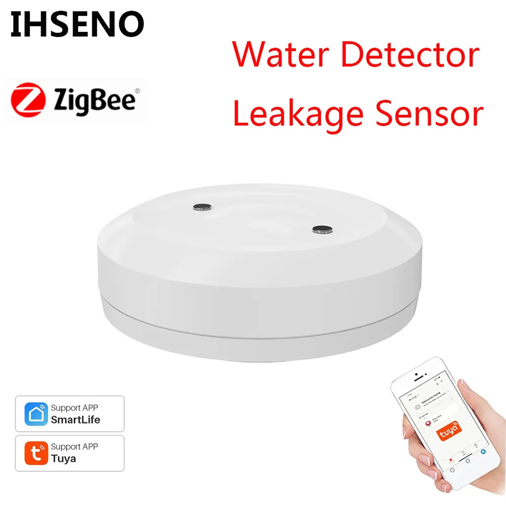 

Tuya For Zigbee Smart Sensor Linkage Water Leakage Sensor Immersion Security Alarm Leak Detector Overflow Waterproof Smart