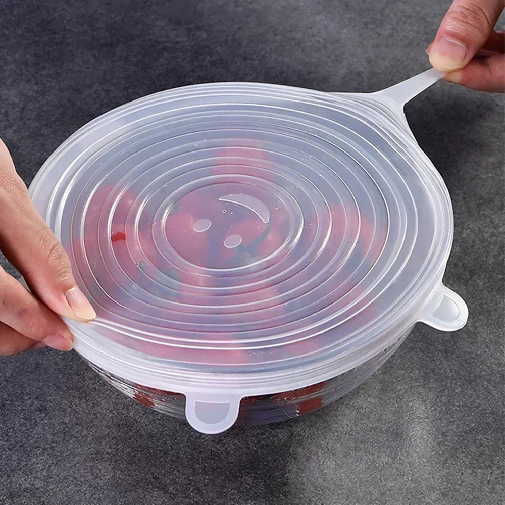 Silicone Elastic Food Cover Adjustable Reusable Food Packaging Lid Storage Airtight Packaging Kitchen Accessories