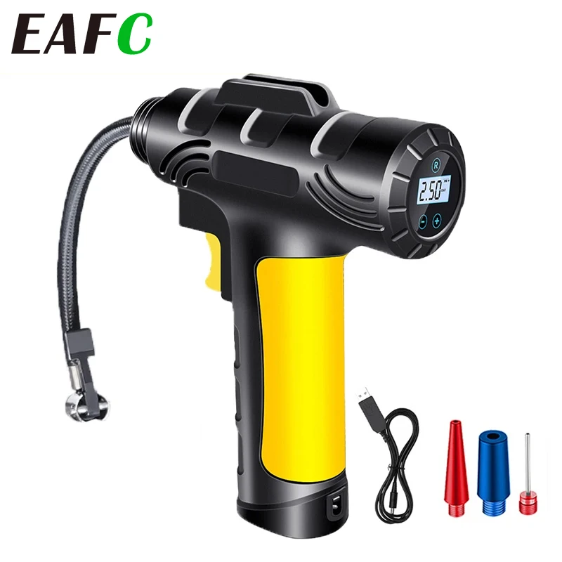 120W Car Tire Inflator Wireless/Wired Portable Car Air Compressor Electric Inflatable Pump With LED For Cars Motorcycles Bikes
