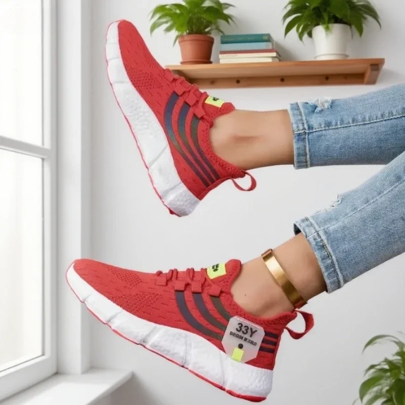 Women's Walking Shoes with Comfortable Fashionable Grid Design Versatile Lightweight Breathable Anti Slip Outdoor Training Shoes