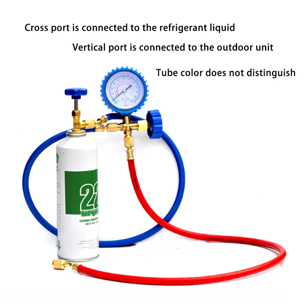 NEW Refrigerant Household Car Air Conditioning Fluoride Adding Tool Kit Freon Common Cool Gas Meter For R22 R134A R410