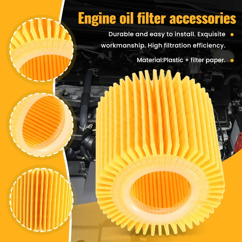 10Pcs Car Engine Oil Filters For Toyota C-HR 2.0L Pontiac Vibe 2009-2010 Corolla Prius 1.8L 04152YZZA6
