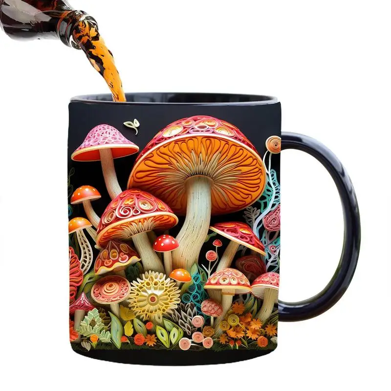 

3D кружки в виде грибов, Прочная Керамическая кофейная чашка, элегантная чайная чашка в виде грибов 3D, многофункциональная кружка для воды для офиса и дома, подарки на день рождения