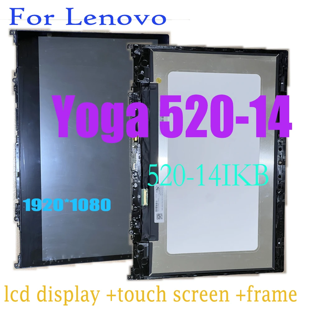 Lcd Fhd Originale Da 14.0 Pollici Per Lenovo Yoga 520-14 520-14Ikb Display Lcd Touch Screen Digitizer Assembly Frame Sostituzione