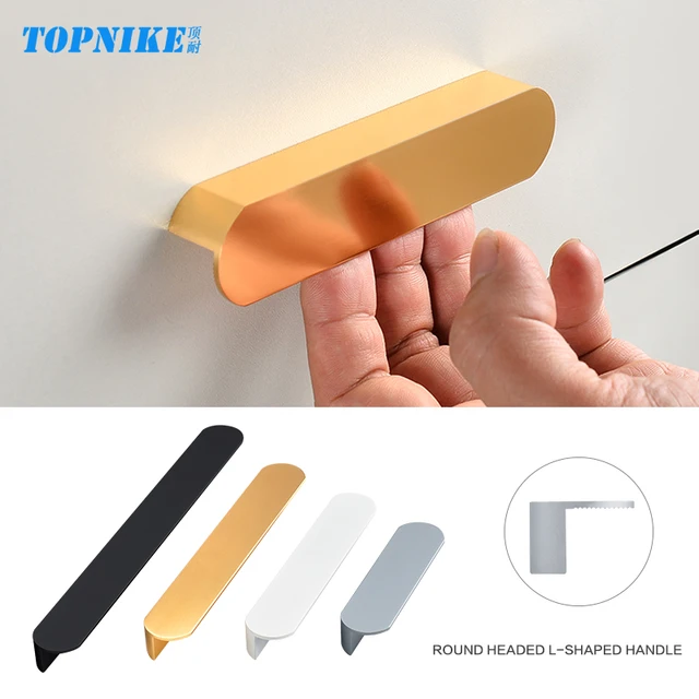 มือจับตู้สีดำ มือจับประตูตู้สีทอง มือจับลิ้นชักครัว อุปกรณ์ฮาร์ดแวร์เฟอร์นิเจอร์ มือจับอะลูมิเนียมอัลลอยด์ ยาว 400 มม. แบบยาวพิเศษ 1