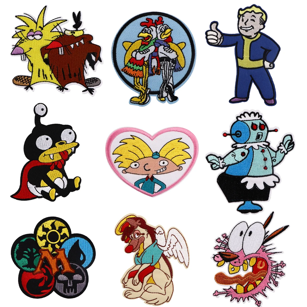 

Funny Cartoon Manga Badges DIY Patch for Clothing Iron on Embroidered Sewing Applique Cute Sew On Fabric Apparel Accessories