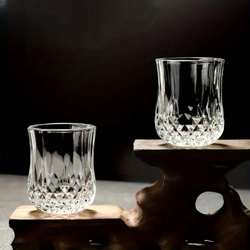 50mL Crystal Cut Glass Cup, Reusable, Suitable For Whiskey & Liquor, Glass Glassware, For Home Bar, KTV - 2