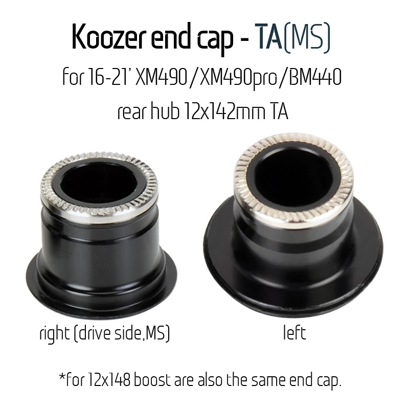 Koozer mtb自転車qrスルーフロント/リアハブキャップ用koozer XM490