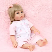 

18 Inches Pink And White Flower Pajamas Baby Full Glue Simulation Doll