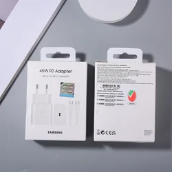Samsung 45W USB - C Super Fast Charger Adapter - EU/UK Plug - White EU Set