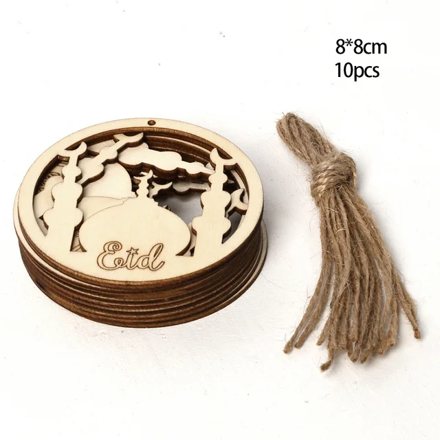 Ramadan Decorazioni 2024, Decorazioni Ramadan Per La Casa, Eid Mubarak Decorazioni, Ramadan Mubarak, Ramadan Kareem Appendere In Legno Da Stella Luna - Foto 6