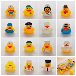 Baby Bath Toy Cute Little Yellow Duck Swimming Water Toys Squeeze Sound Soft Rubber Float Spray Ducks For Kids