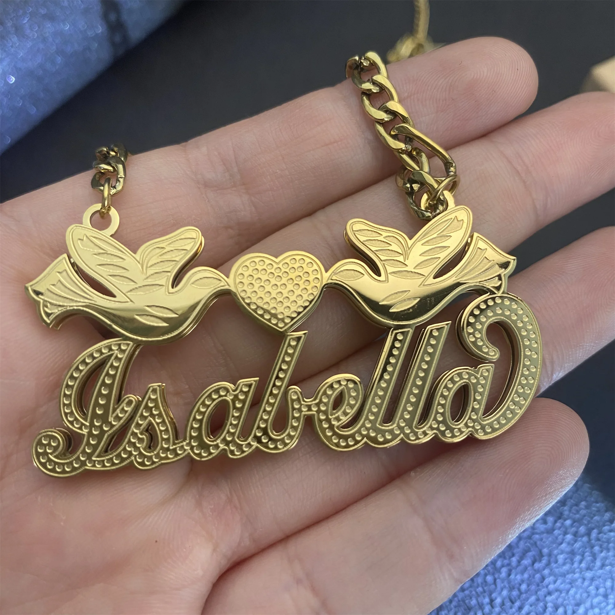 14K Gold Diamond Nameplate Necklace – Baby Gold