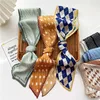 Pleated Ribbon Scarf Solid Print Crumpled Scarf Long Bandelet Headscarf Headband Women Hair Bands Scrunchies Bag Hat Decoration 3