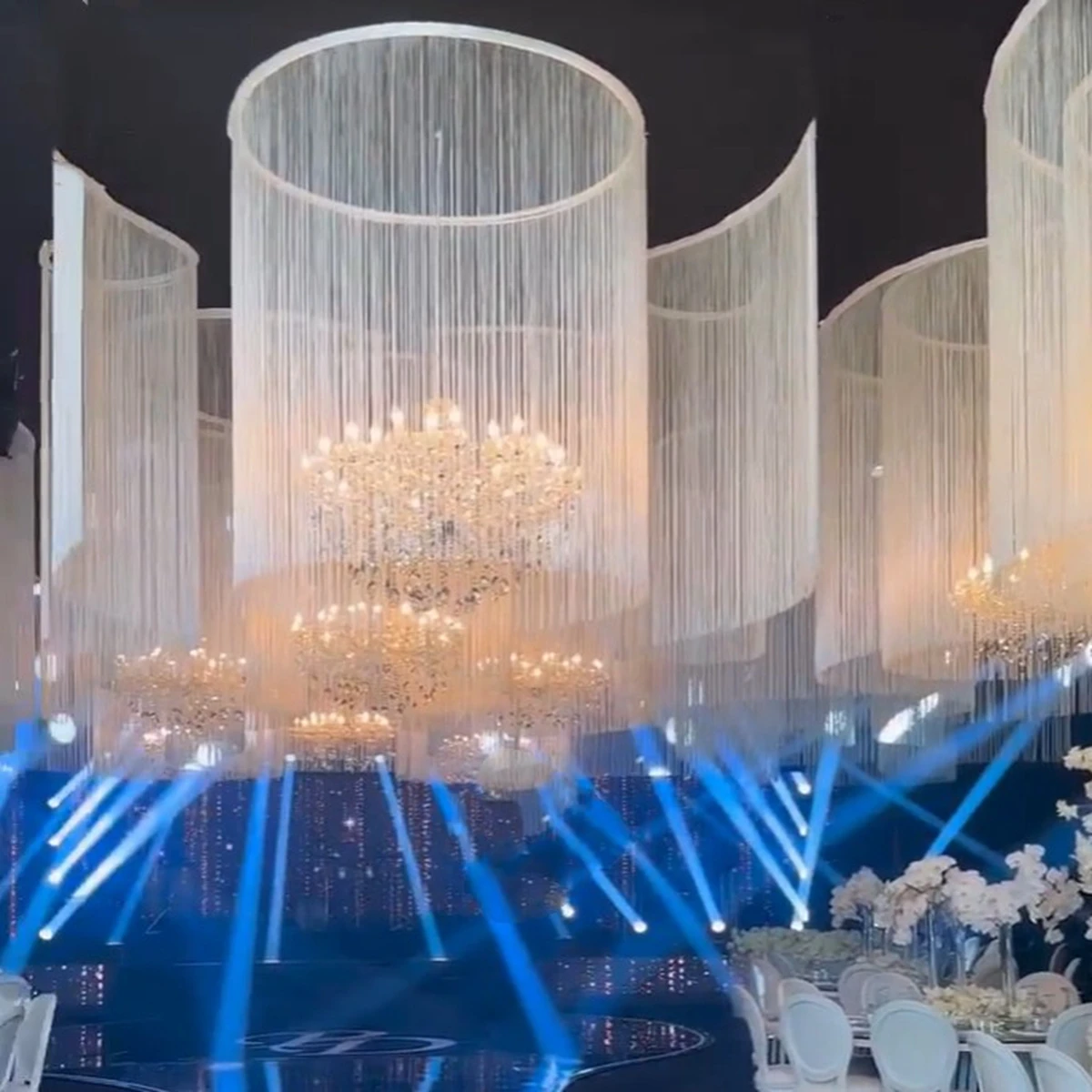 4pcs-Wedding-Draping-Fabric-White-Hanging-Ceiling-Wedding-Decoration ...