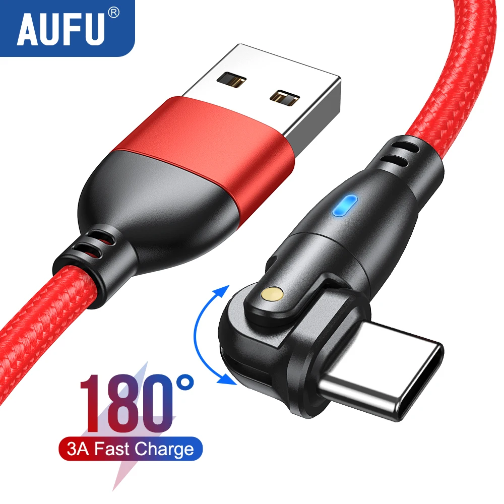 

AUFU 3A USB Type C Fast Charging Cable for Huawei P40 P30 Micro USB Data Cord for iPhone 14 Pro Max Oneplus Realme USBC Wire 3M