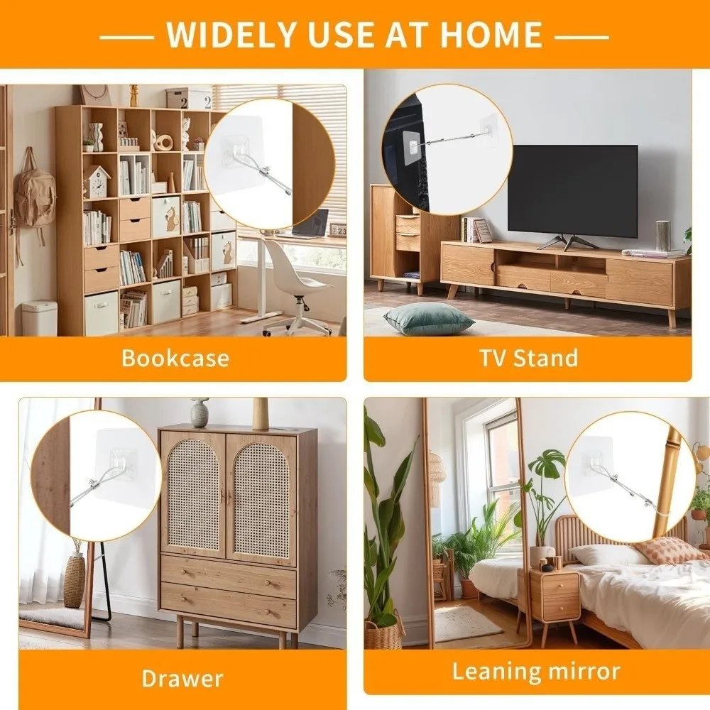  넘어짐 방지 TV 안전 스트랩 조절 가능 프리미엄 넘어짐 방지 가구 고정 키트 어린이 안전 간편 설치