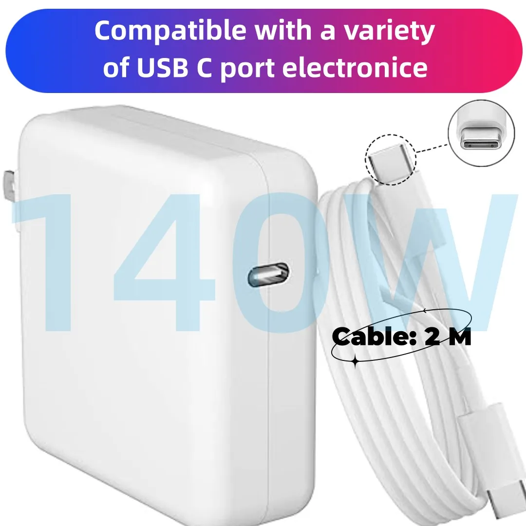 Adattatore Di Alimentazione Per Caricabatterie Usb C Da 140 W Per Macbook Pro 16 Pollici, Macbook Pro, Macbook Air, Pd 3.1 28 V Perfetto Per Laptop M1