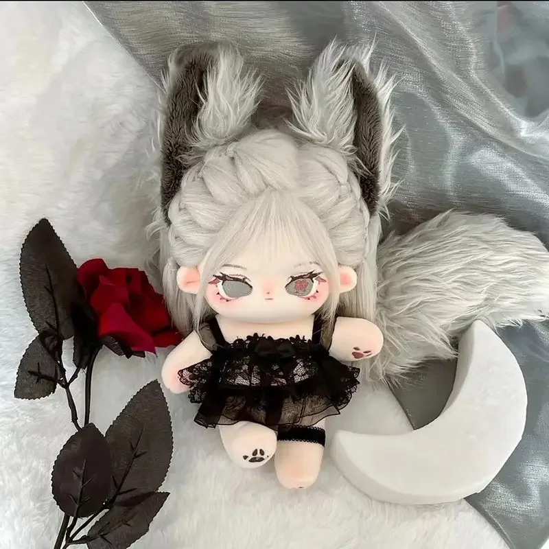 

Kpop Star Genki Idol Animal Ears Tail Wolf Girl Dress Skirt Guiluo Stuffed Plushie Toy 20cm Plush Doll Body Clothes PD