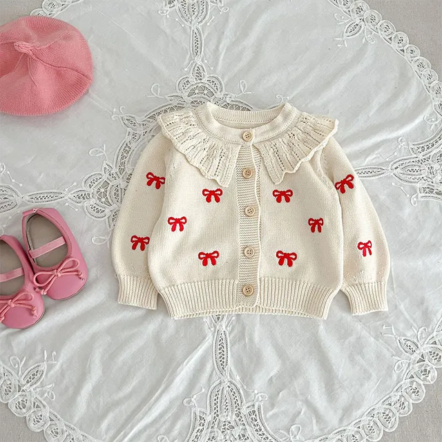 Autumn Baby Knit Cardigan Children Sweaters Casual Wool Jumpsuits Set Long Sleeve Infant Clothing 5