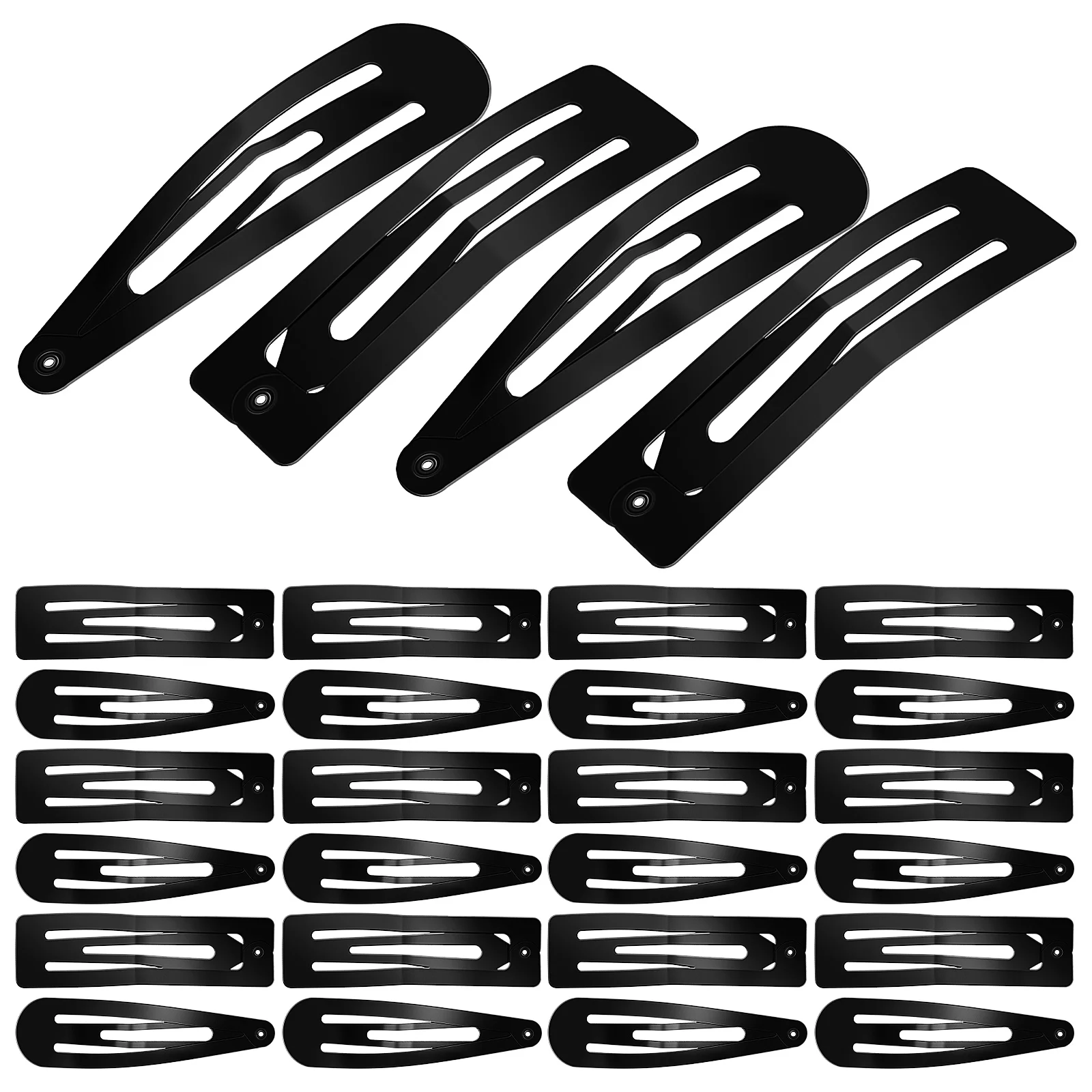 

30 Pcs Bb Clip Hair Barrettes Metal Black Snap Alloy Clips Women for Thick Roses