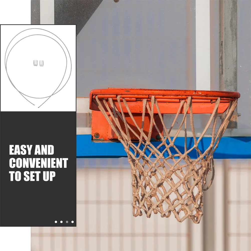 Basketball Hoop Net Stringing Nets Steel Wire Cord Basketball Frame Net Fixing Rope Replacement Threading String 2 Pcs