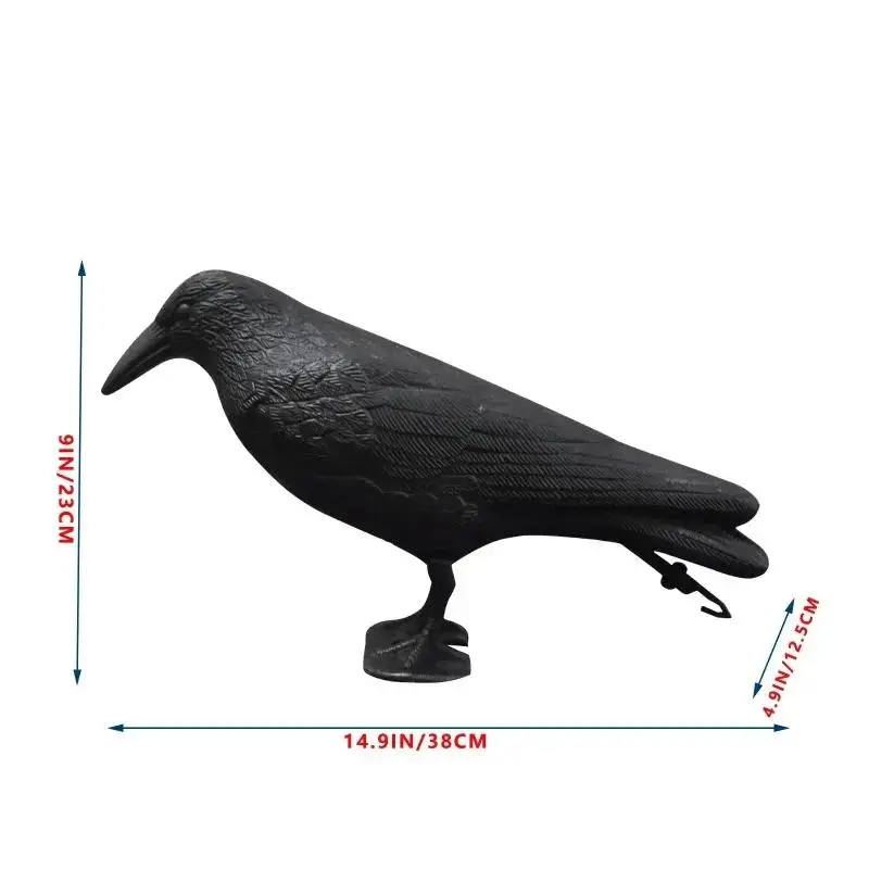 Description Picture 4 of itemSimulation Crow Black Raven Bird Repellent Natural Pest Control Repellent Bird Raven Prop Scary Decor Party Halloween Crow Decor