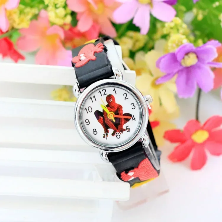 Hot Sale Fashion Spiderman Watches Children Watch Cute Cartoon Watch Kids Cool 3d Rubber Quartz Watch Relogio Clock Hour Gift 5