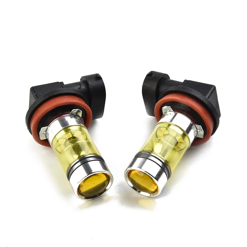 2pcs H11 H8 Led Yellow Fog Light Bulbs 12V 1500LM 4300K 100W Car Driving Running Lamps Auto Caution Light Bulb Accessories led car lights led lights led bulbs