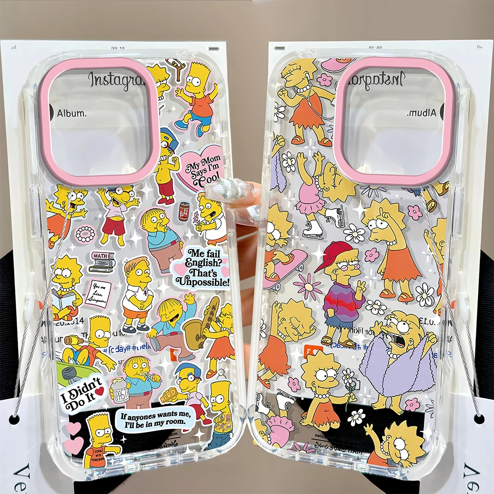 Cartoon Cute Simpsons Clear Back Phone Case