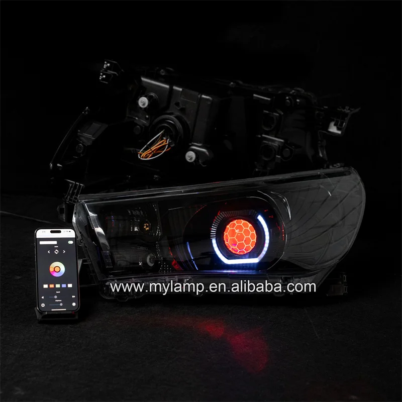 Per Toyota N70 Custom Headlight Cuboid Angel Eye Turbine Rgb Indicatore Sequenziale + Drl
