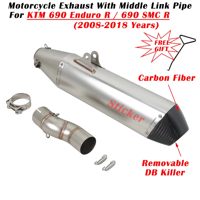 

For KTM 690 Enduro SMC R 2008 - 2018 Motorcycle Exhaust Escape Modified Carbon Fiber Muffler With Middle Link Pipe DB Killer