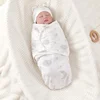 Baby Anti-shock Swaddle Cotton Printed Wrap Spring/Summer Baby Wrap Two-piece Baby Anti-kick Blanket Suitable for 0-3 Months 6