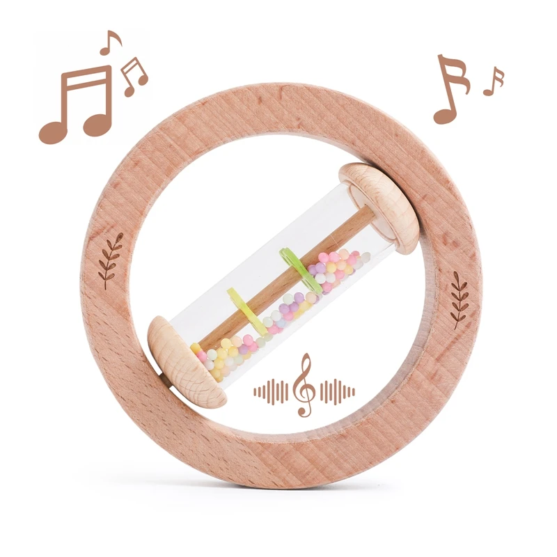 Montessori Baby Rain Stick Rainbow Hourglass Rain Music Rattle Rainmaker Montessori Sensory Toys For Kids Baby Educational Toy