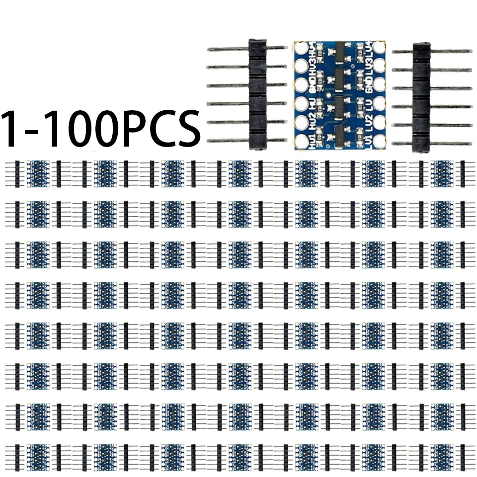 Convertitore Di Livello Logico A 4 Canali Bidirezionale 3,3V-5V Per Arduino E Raspberry Pi. Protezione Anti-inversione, Indicatore LED E Uscita 3.3V LDO Fino A 150mA. 30 Pezzi.