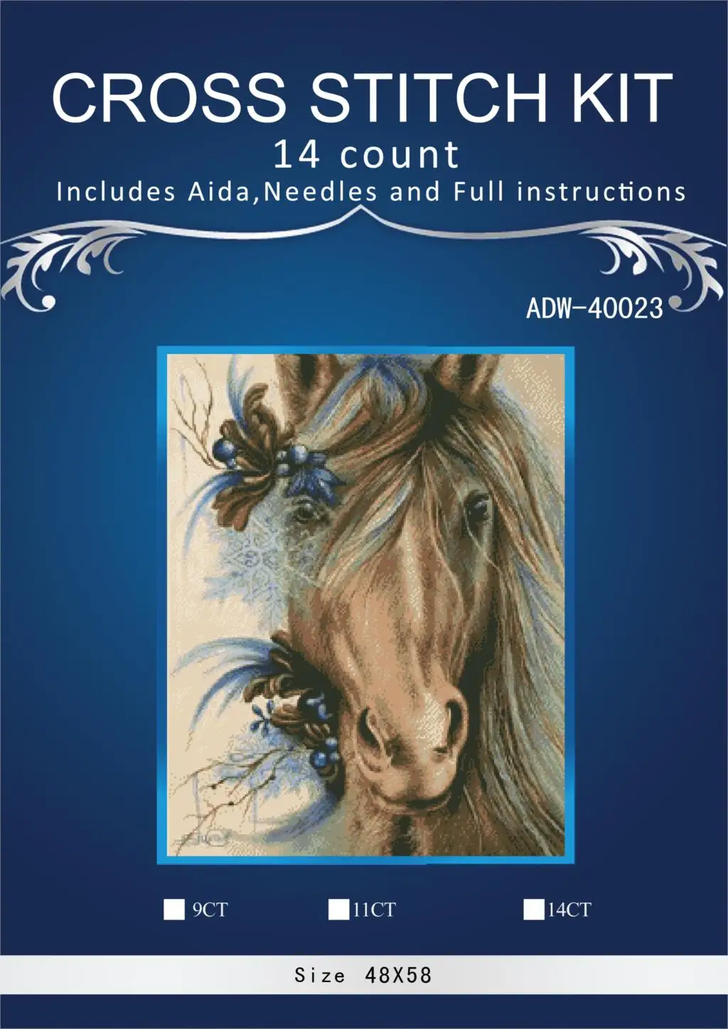 Cross Stitch Embroidery Kits 14CT Horse Animal Cotton Thread Painting DIY Needlework DMC New Year Home Decor 0-5