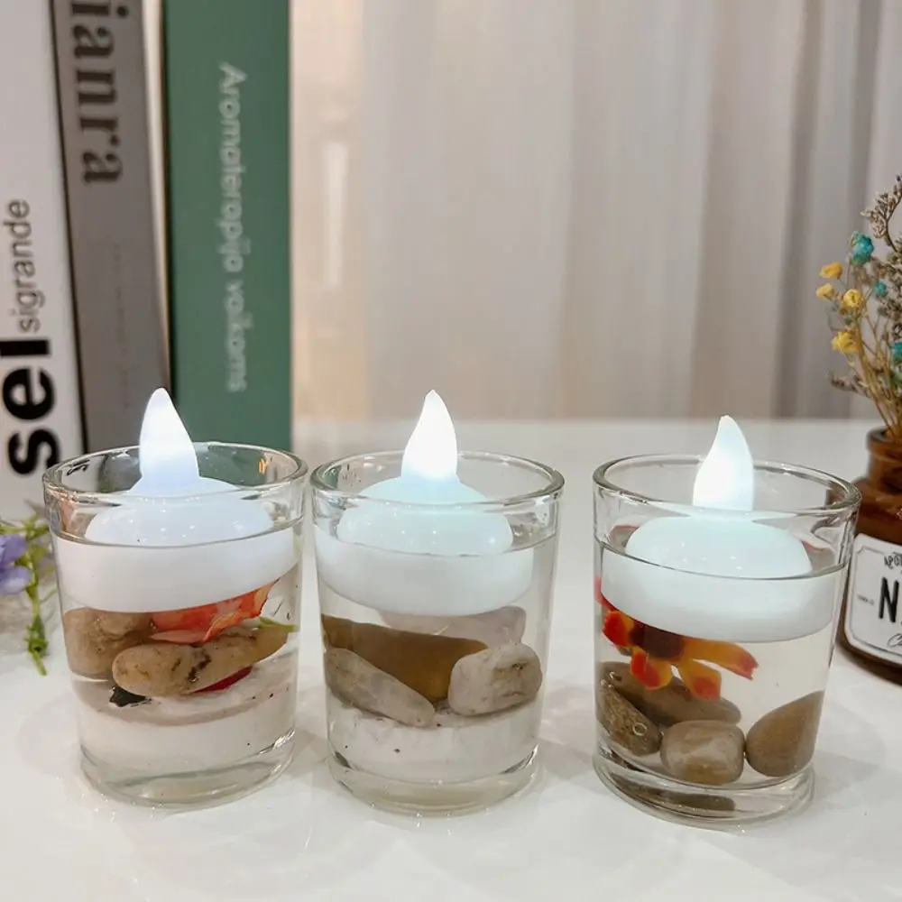 5pcs Diwali Diya LED Light Floating on Water Electric Candle Lamp Glowing Decor Tea Light Deepavali Festival Decoration