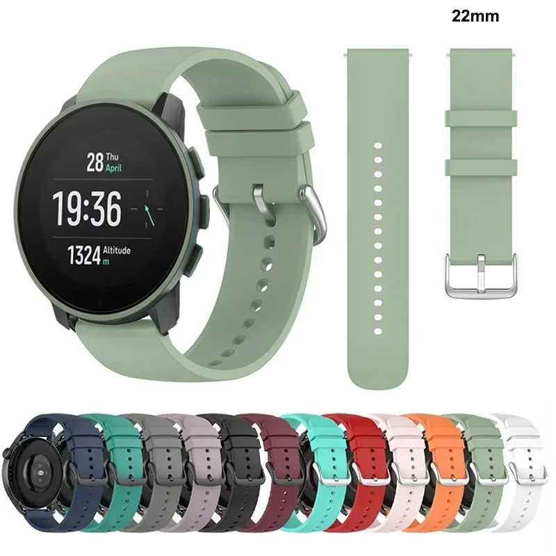 Sport Silicone Band Strap - 22mm Strap Replacement Accessory in Durable Silicone