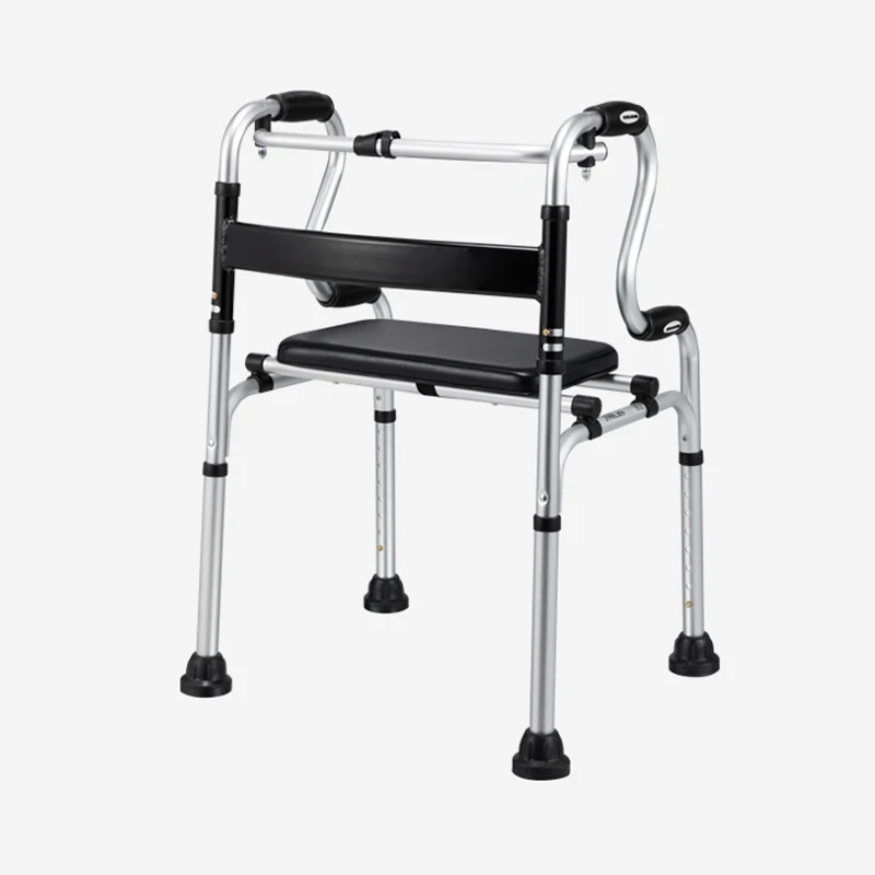 multifunction commode shower walker chair upright walker with seat and wheels walking aid assist elderly foldable walking chair 4