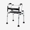 multifunction commode shower walker chair upright walker with seat and wheels walking aid assist elderly foldable walking chair 4