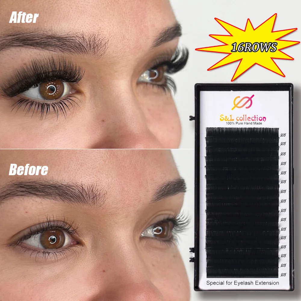 18mm 19mm 20mm Long Faux Eye Lash Extension maquiagem cilios for Professional Silk Natural Individual Eyelash Extension Supplier