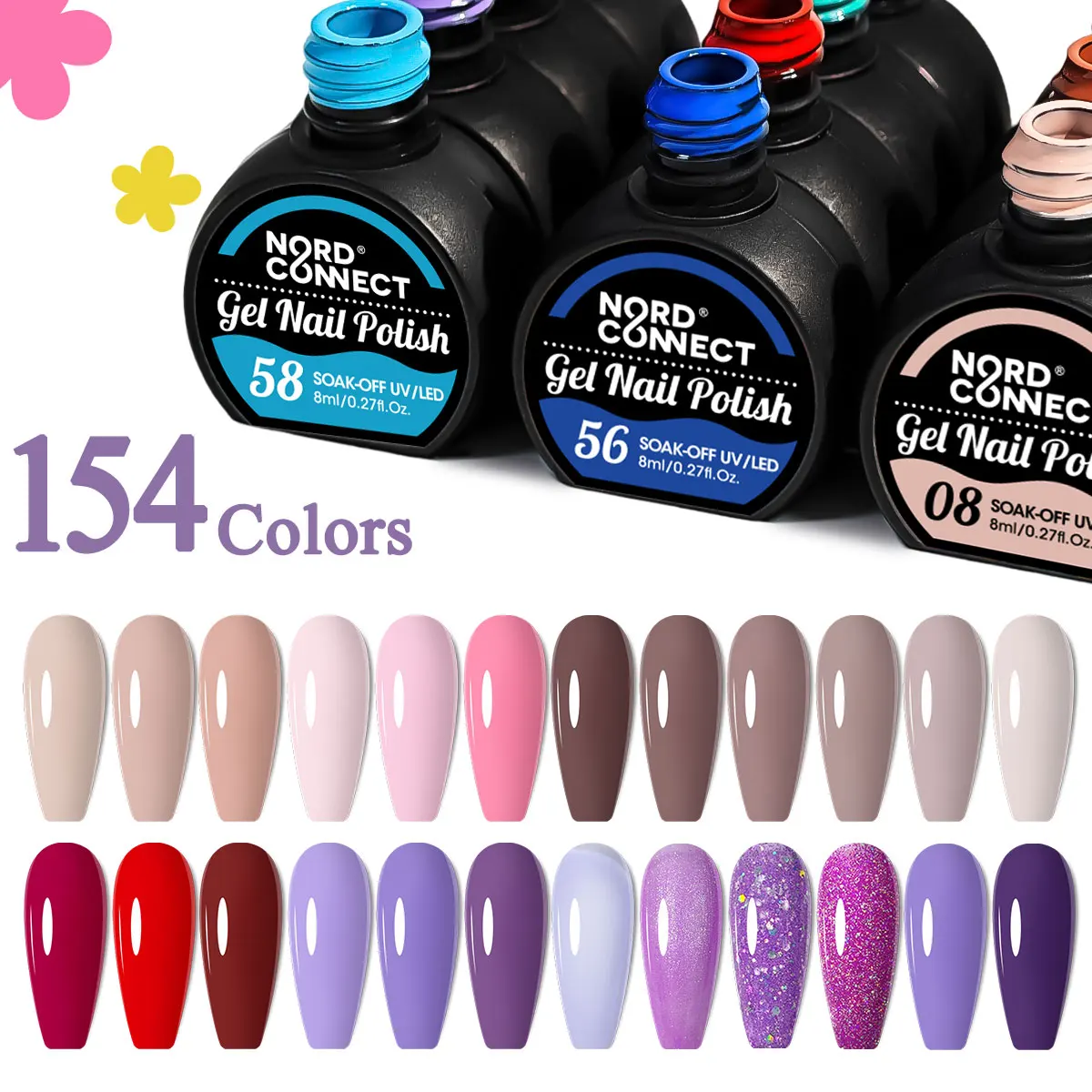 6-Piece Hypoallergenic Gel Nail Polish Set - Professional Nail Care