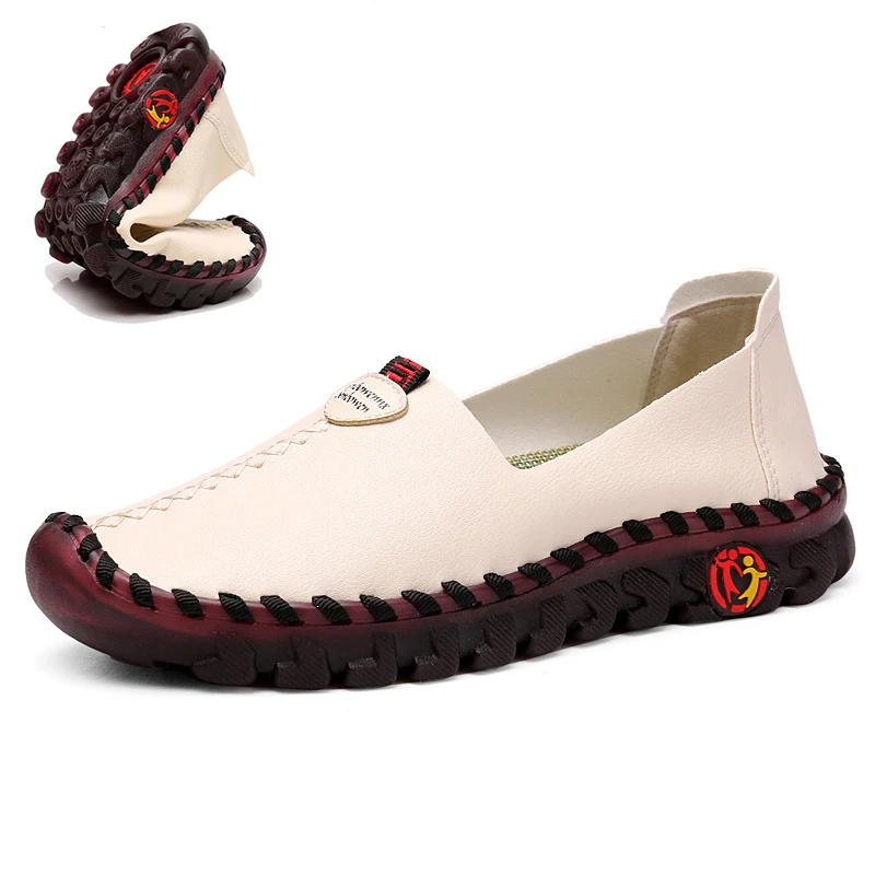 Mocasines blandos para mujer, planos cómodos para conducir, color rojo, para envío planos de mujer| - AliExpress