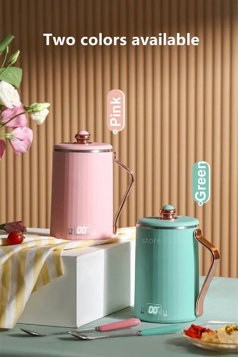 Description Picture 5 of item110V/220V Electric Kettle Portable Heating Cup Thermostat Heat Preserving Pot Electric Stew Cup Desktop Boiling Water Cup 450ML