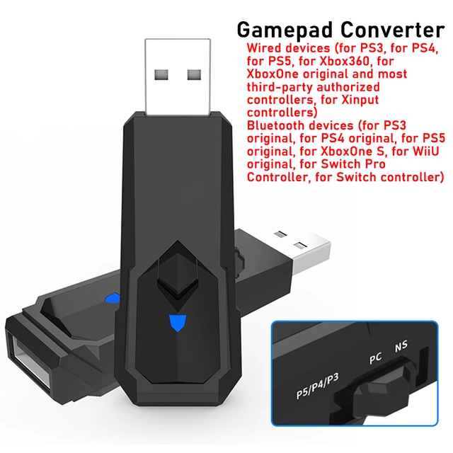 Adaptateur Usb Sans Fil Pour Contrôleur De Jeu, Convertisseur De Manettes  Pour Ps5, Ps4, Ps3, Nintendo Switch, Xbox One S, Accessoires - AliExpress