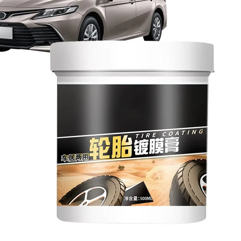 

500ml Tire Wheel Cleaner Rim Shine Effective Solid Waterproof Glazing Wheel Wax Tire Coating Paste Wheel Care Products