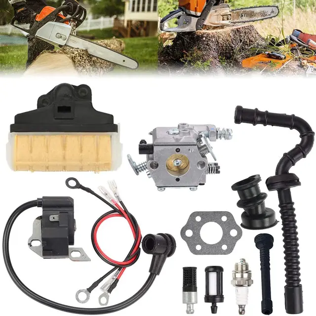 Carburetor Ignition Coil Spark Plug Kit For Stihl 021 023