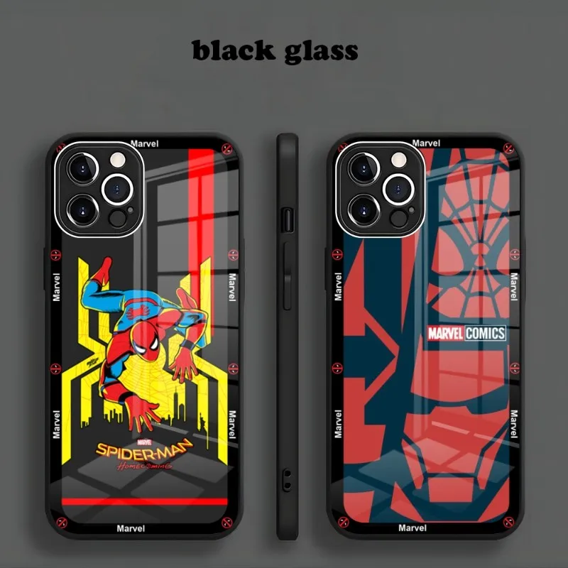 Marvel Venom Spiderman Marvel Phone Case Nuovo Per Iphone 15 14 13 12 11 Pro Max X Xs Xr 7 8 Plus 2020 Se Metallic Paint Glass